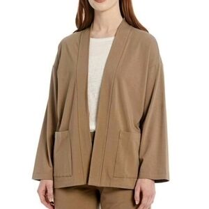 EILEEN FISHER High Collar Organic Cotton Stretch Jersey Kimono Jacket Medium